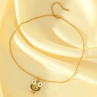 Wholesale Sweet Simple Style Owl Stainless Steel Copper Inlay 18K Gold Plated Zircon Pendant Necklace main image 4