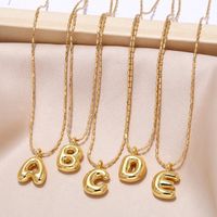 Copper Gold Plated Simple Style Letter Pendant Necklace main image 3