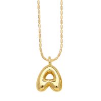 Copper Gold Plated Simple Style Letter Pendant Necklace main image 2