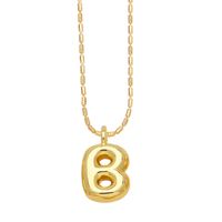 Copper Gold Plated Simple Style Letter Pendant Necklace sku image 2