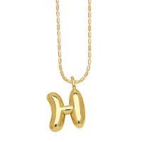 Copper Gold Plated Simple Style Letter Pendant Necklace sku image 8