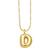 Copper Gold Plated Simple Style Letter Pendant Necklace sku image 4