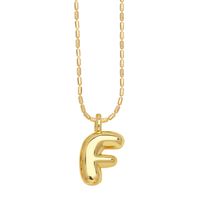 Copper Gold Plated Simple Style Letter Pendant Necklace sku image 6