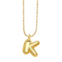 Copper Gold Plated Simple Style Letter Pendant Necklace sku image 11