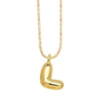 Copper Gold Plated Simple Style Letter Pendant Necklace sku image 12
