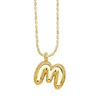 Copper Gold Plated Simple Style Letter Pendant Necklace sku image 13
