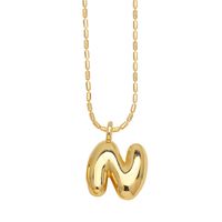 Copper Gold Plated Simple Style Letter Pendant Necklace sku image 14