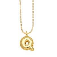 Copper Gold Plated Simple Style Letter Pendant Necklace sku image 17