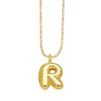 Copper Gold Plated Simple Style Letter Pendant Necklace sku image 18