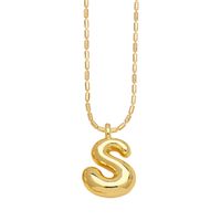 Copper Gold Plated Simple Style Letter Pendant Necklace sku image 19