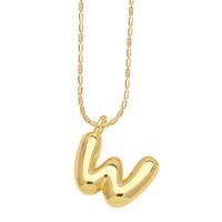 Copper Gold Plated Simple Style Letter Pendant Necklace sku image 22