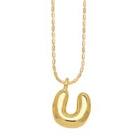 Copper Gold Plated Simple Style Letter Pendant Necklace sku image 20