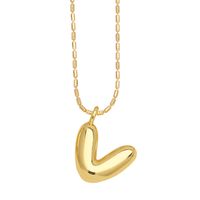 Copper Gold Plated Simple Style Letter Pendant Necklace sku image 21