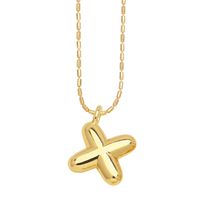 Copper Gold Plated Simple Style Letter Pendant Necklace sku image 23