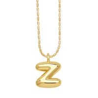 Copper Gold Plated Simple Style Letter Pendant Necklace sku image 25