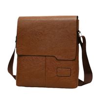 Men's Solid Color Pu Leather Zipper Crossbody Bag main image 5