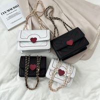 Women's Small Pu Leather Color Block Classic Style Magnetic Buckle Square Bag main image video