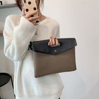 Black Grey Brown Pu Leather Color Block Clutches main image 4