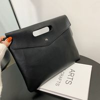 Black Grey Brown Pu Leather Color Block Clutches sku image 1