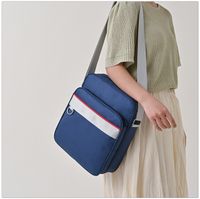 Unisex Medium Oxford Cloth Color Block Basic Zipper Crossbody Bag main image 6