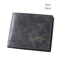 Men's Solid Color Pu Leather Flip Cover Long Wallets sku image 1