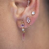 1 Piece Casual Simple Style Triangle Tassel Sterling Silver 18K Gold Plated Ear Studs main image 5