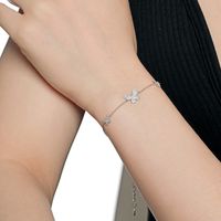 Sterling Silver Simple Style Butterfly Plating Bracelets main image 4