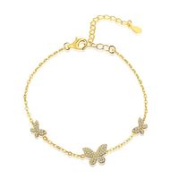 Sterling Silver Simple Style Butterfly Plating Bracelets main image 1
