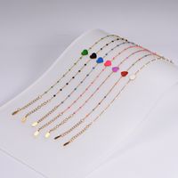 Wholesale Jewelry Simple Style Heart Shape Stainless Steel 18K Gold Plated Epoxy Plating Bracelets main image 9