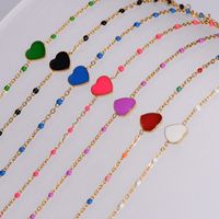 Wholesale Jewelry Simple Style Heart Shape Stainless Steel 18K Gold Plated Epoxy Plating Bracelets main image 7