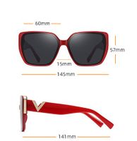 Elegant Simple Style V Shape Pc Square Full Frame Women's Sunglasses main image 2