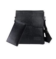 Men's Solid Color Pu Leather Zipper Crossbody Bag sku image 1