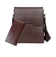 Men's Solid Color Pu Leather Zipper Crossbody Bag sku image 2