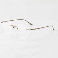 Elegant Simple Style Solid Color Pc Polygon Frameless Optical Glasses main image 1