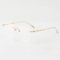 Elegant Simple Style Solid Color Pc Polygon Frameless Optical Glasses main image 2
