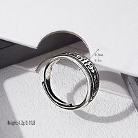 Wholesale Simple Style Round Copper Plating White Gold Plated Open Rings main image 2