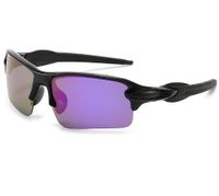 Hip-Hop Color Block Pc Special-Shaped Mirror Half Frame Sports Sunglasses sku image 6