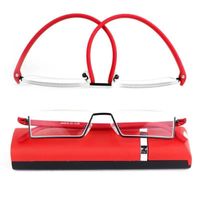 Simple Style Solid Color Resin Square Half Frame Optical Glasses main image 2