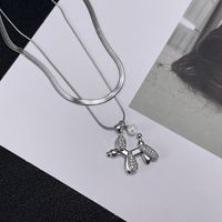 Wholesale Simple Style Dog Stainless Steel Copper Layered Pendant Necklace main image 4