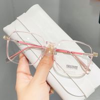 Elegant Simple Style Solid Color Resin Square Full Frame Optical Glasses main image 3