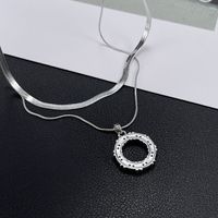 Großhandel Einfacher Stil Kreis Rostfreier Stahl Kupfer Halskette Mit Anhänger main image 3