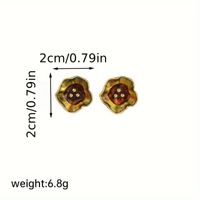 1 Pair Simple Style Flower Copper 18K Gold Plated Ear Studs sku image 1