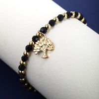 XUPING Simple Style Life Tree Stainless Steel Beaded Rope 14K Gold Plated Unisex Bracelets main image 5