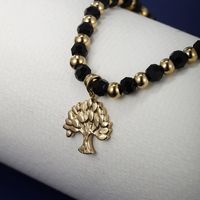 XUPING Simple Style Life Tree Stainless Steel Beaded Rope 14K Gold Plated Unisex Bracelets main image 7