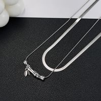 Stainless Steel Copper Simple Style Bamboo Pendant Necklace main image 5