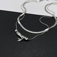 Stainless Steel Copper Simple Style Bamboo Pendant Necklace main image 4