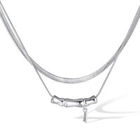 Rostfreier Stahl Kupfer Einfacher Stil Bambus Halskette Mit Anhänger sku image 1