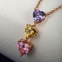 XUPING Sweet Heart Shape Copper Alloy Artificial Gemstones 18K Gold Plated Women's Pendant Necklace main image 6