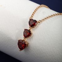 XUPING Sweet Heart Shape Copper Alloy Artificial Gemstones 18K Gold Plated Women's Pendant Necklace main image 7