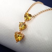 XUPING Sweet Heart Shape Copper Alloy Artificial Gemstones 18K Gold Plated Women's Pendant Necklace main image 8